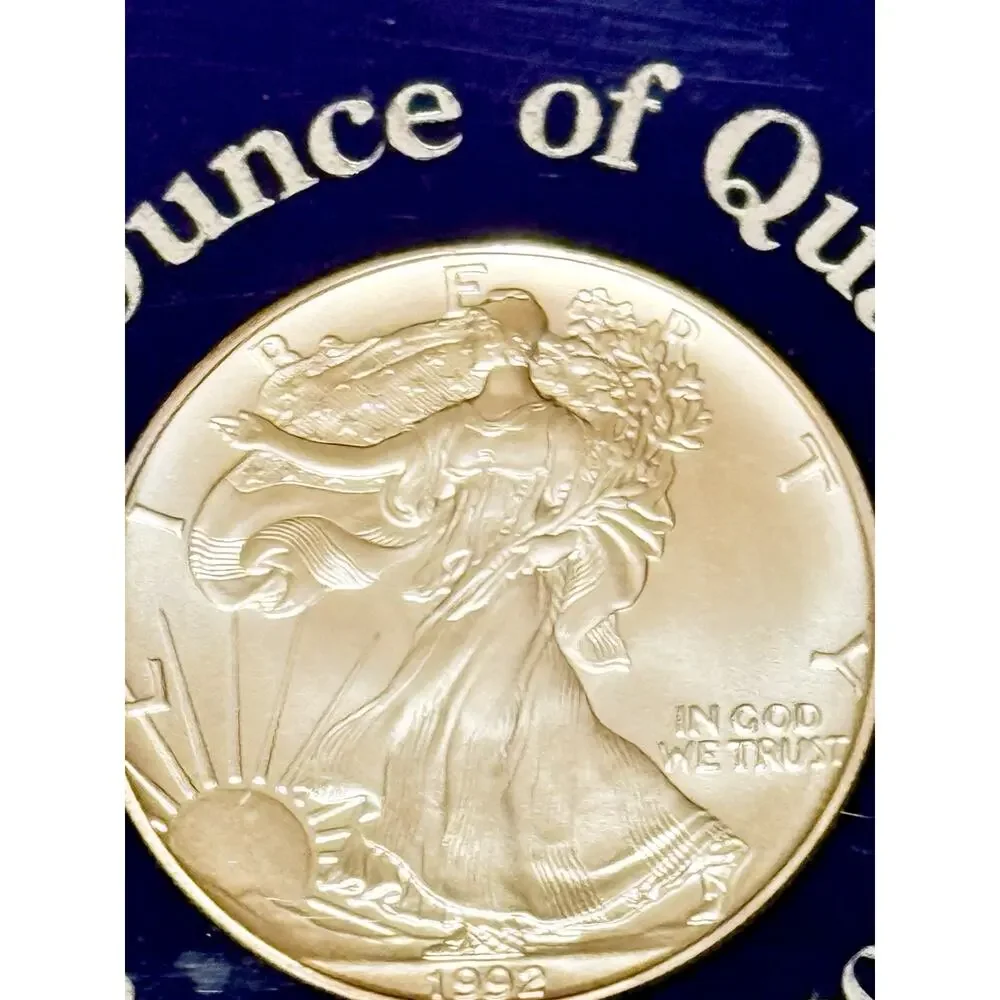 1992 GTE 1 oz American Silver Eagle Employee Award Coin Display Case